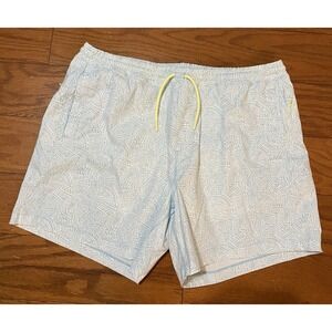 BIRDDOGS Geometric Blue Colorful Swim Shorts Men's Size 3XL Surf XXXL